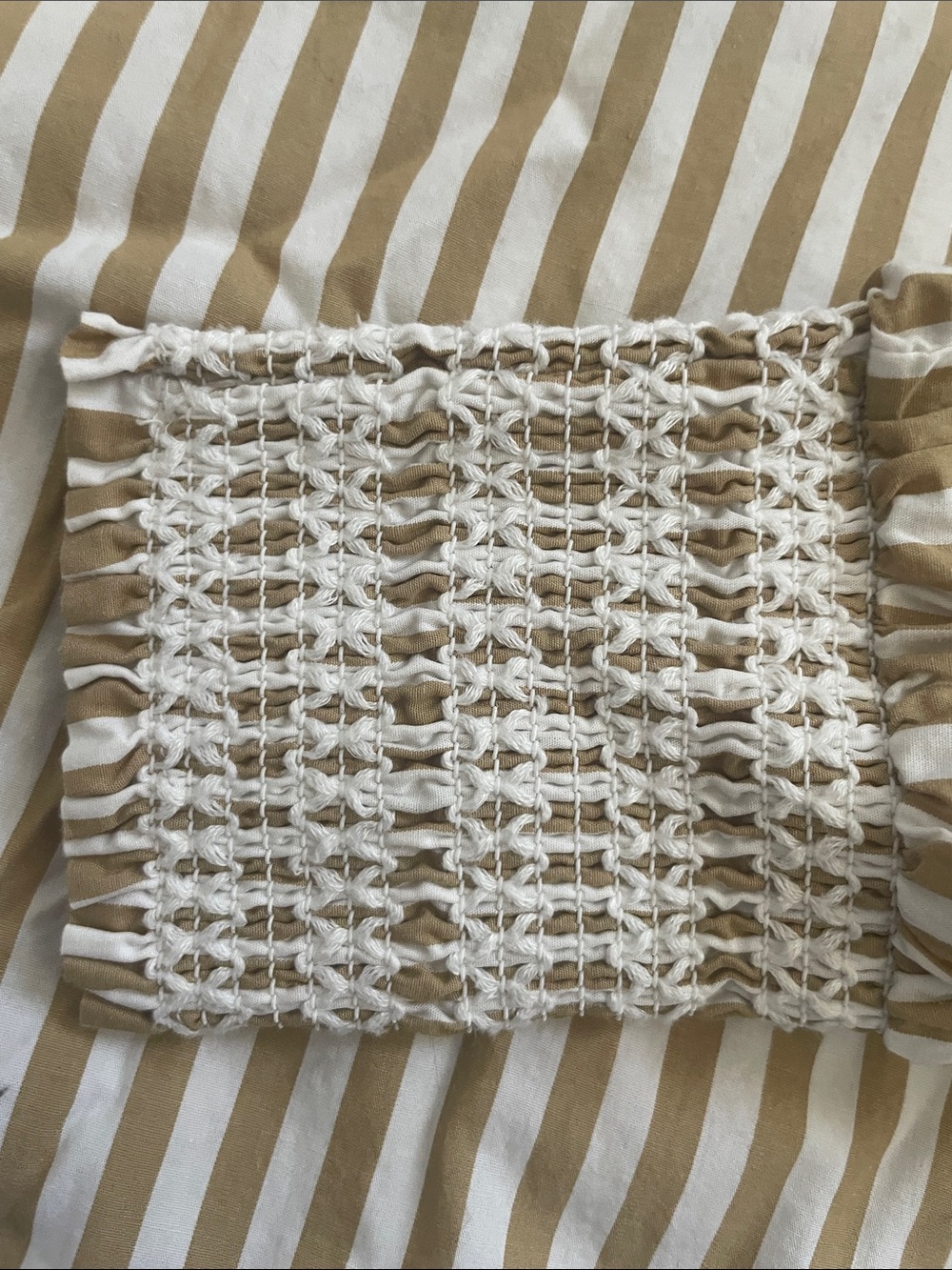 J. Crew Tan and White Striped Tie-Front Peasant Blouse - Picture 5 of 5